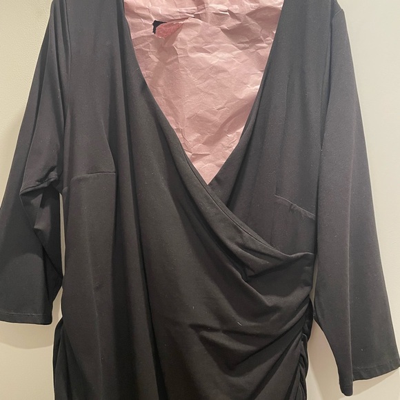 Bravissimo Black dress, ruched on the sides,SLIMMING,Stretch Sz 14 Rsc, Sexy - Picture 6 of 10